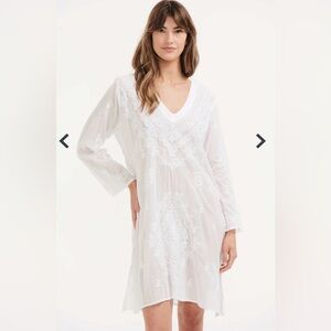 ONESEASON Australia Goa Midi Dress in White Cotton - Medium